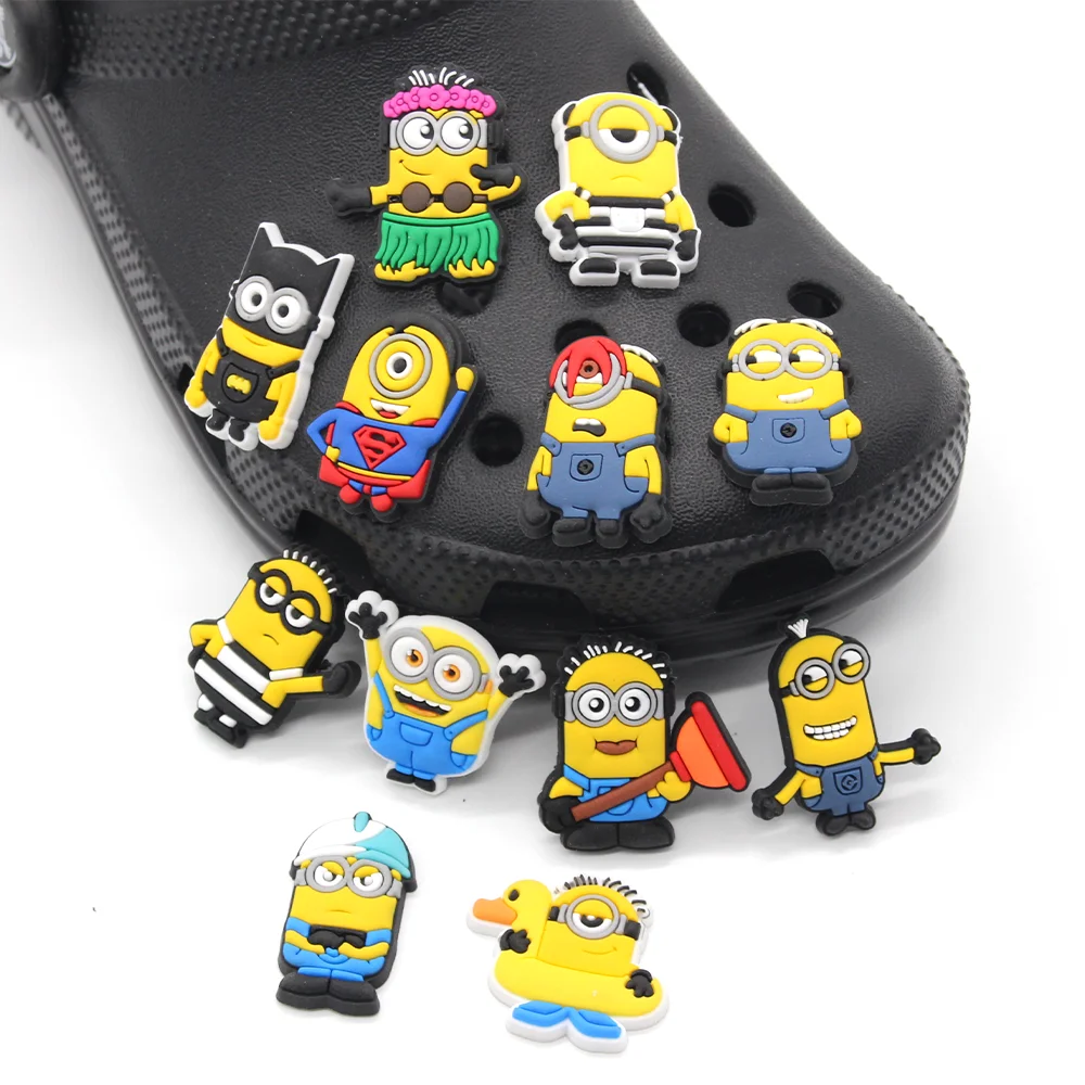 

Hot 1pcs Jibz Funny Cartoon DIY Cartoon Shoe Charms PVC Accessories Garden Croc clogs Shoe Buckle kids X-mas Gifts