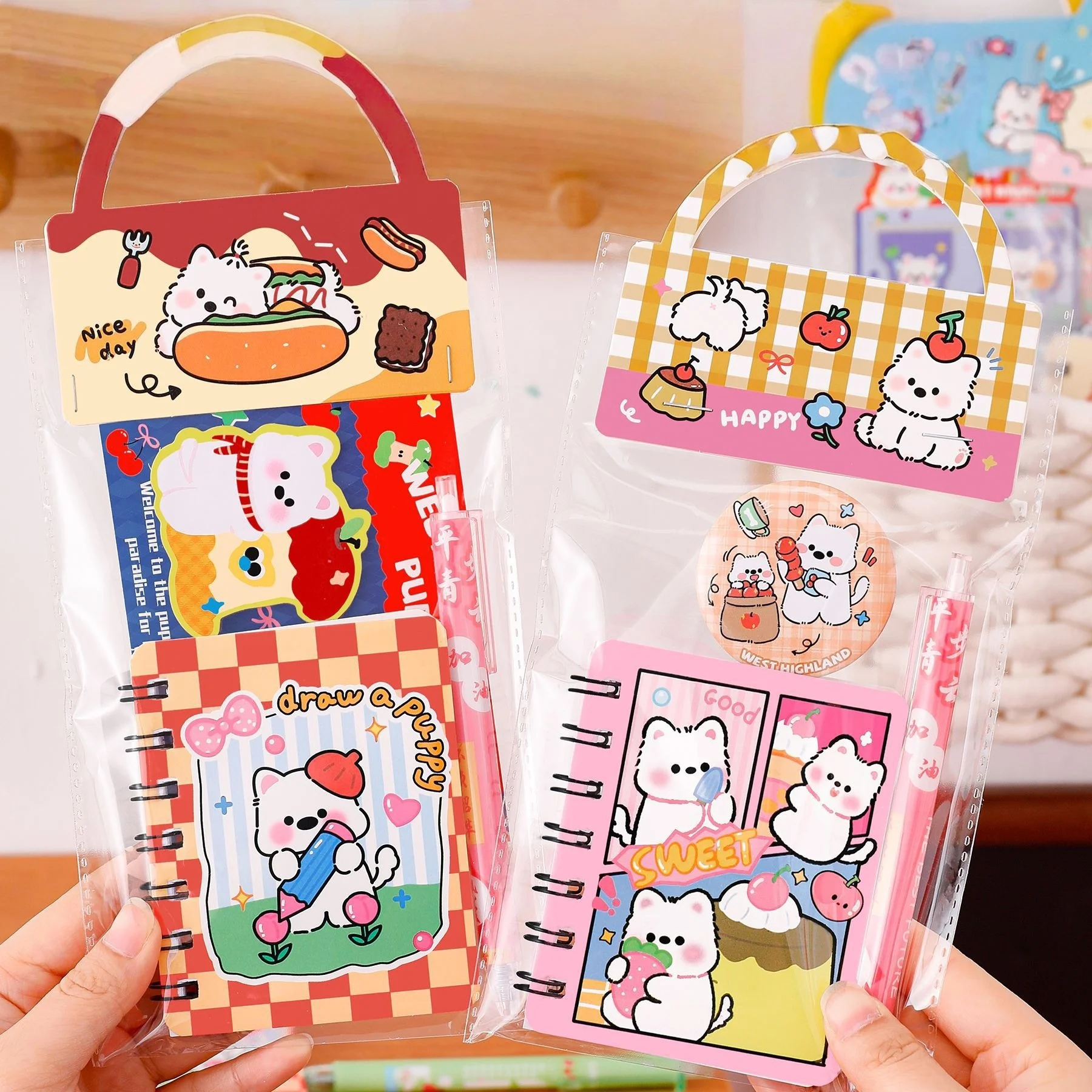 학생들을 위한 귀여운 강아지 테마 문구 세트, 웨스티 디자인 필기 및 그림 그리기 학용품, 어린이들을 위한 멋진 파티 선물