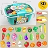 Kitchen Play House Toy Set Simulation Plastic Classic Fruit Vegetable Food Cutting Game Educational Kids Montessori Learning Toy 6