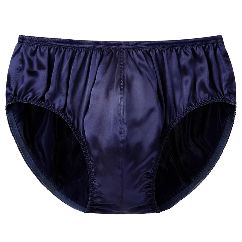 1PC Wrap Buttocks Men Panties G-string Underwear Thongs Briefs Satin Silk Intimates Middle Waist Breathable Large Pouch