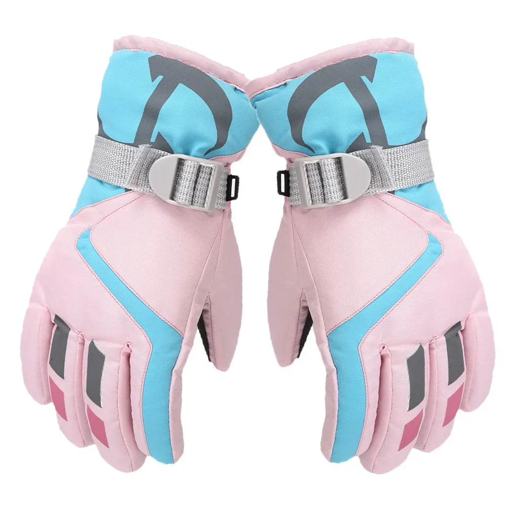 Winter Snow Warm Gloves for Children Aged 3-7 Years Thicken Warm Skiing Mittens Kids Boys Girls Ski Snowboard Windproof Gloves