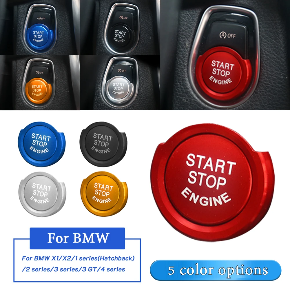 

New For BMW Engine Start Button Ring Trim Cover Auto Interior Stickers Accessories For BMW X1 X2 1 2 3 3 GT Start/Stop Button