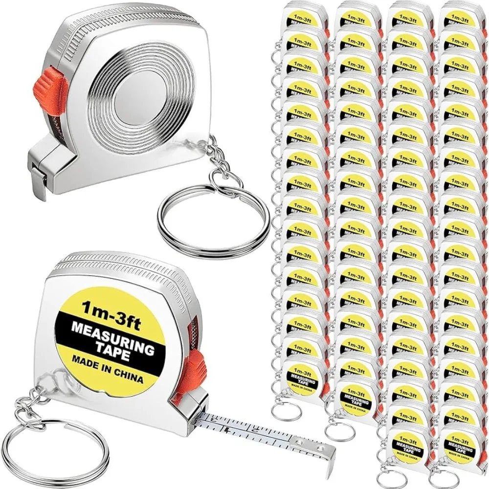 

500 Packs Tape Measure Keychains Functional Mini Retractable Measuring Tape Keychains with Slide Lock for Birthday Party Favors