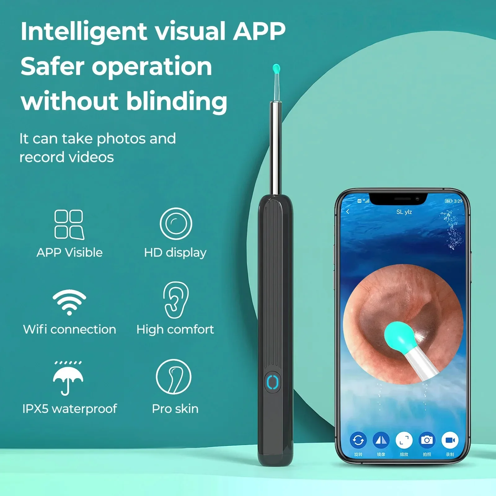 Wireless Smart Visual Ear Cleaner 1080P Ear Stick Otoscopio Ne3 Strumento Di Rimozione Del Cerume Earpick Fotocamera Endoscopio Per Ios Android Nuovo