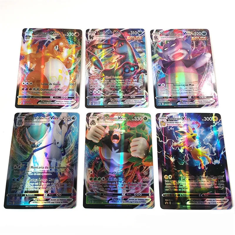 2022 New Portuguese Pokemon Cards Vmax Charizard Pikachu Carte Pokémon Game  Battle Carte Trading Shining Cards