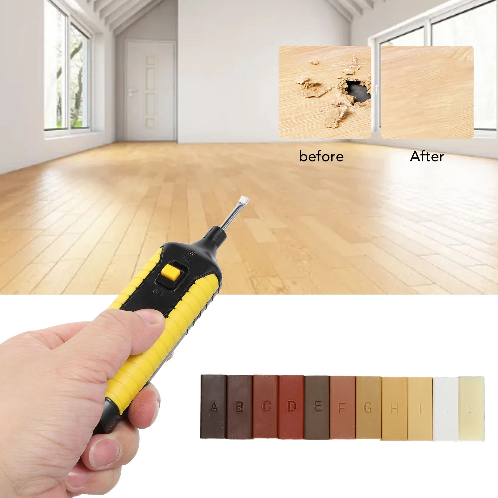 Floor Repair Wax Kit Repair Scratches Cracks Holes Wood Floor Kit 11 Colors Hard Wax Filler Wooden Door