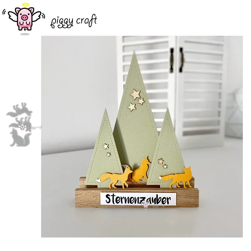 Piggy Craft Metal Cutting Dies Cut Die Mold 3Pcs Fox Decoration Scrapbook Paper Craft Knife Mold Blade Punch Stencil Dies