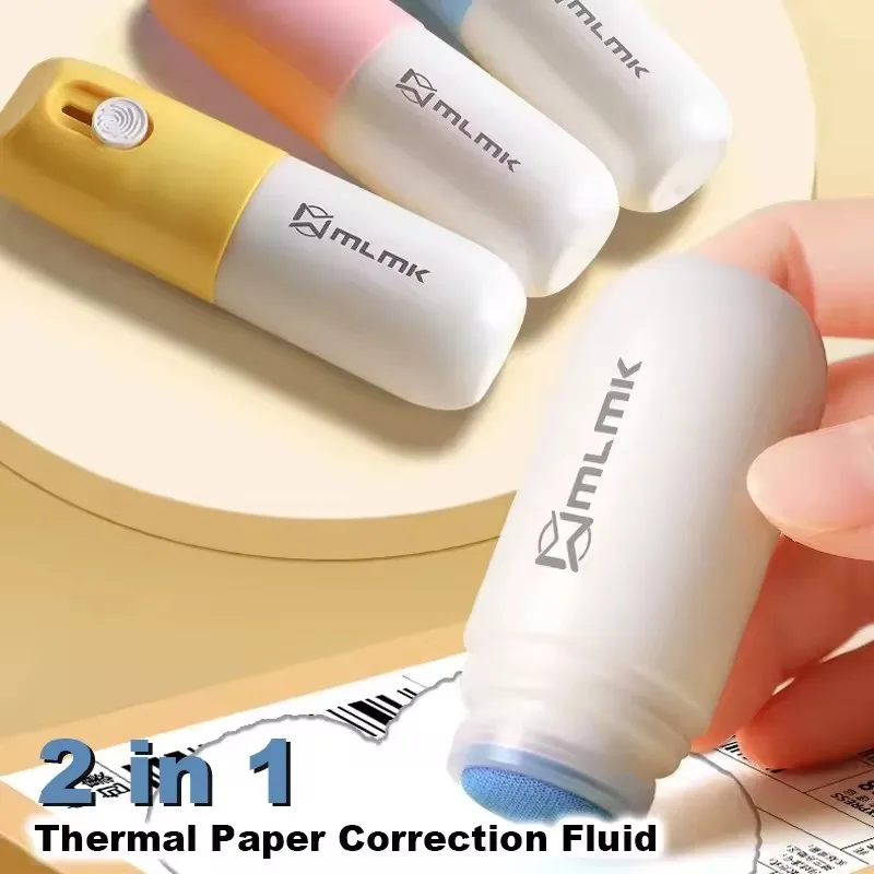 2 In 1 Thermal Paper Correction Fluid Unboxing Knife Thermal Paper Data Identity Protection Fluid Eraser Box Opener
