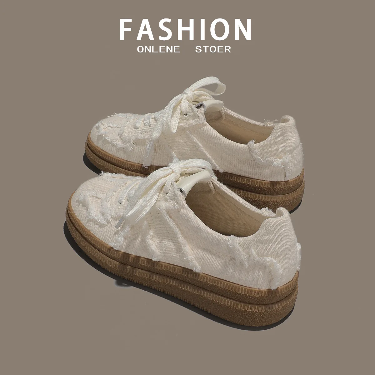 

Новинка 2023, модные всесезонные универсальные Ретро Элегантные повседневные туфли на платформе со шнуровкой, холщовые кроссовки с низким вырезом для женщин