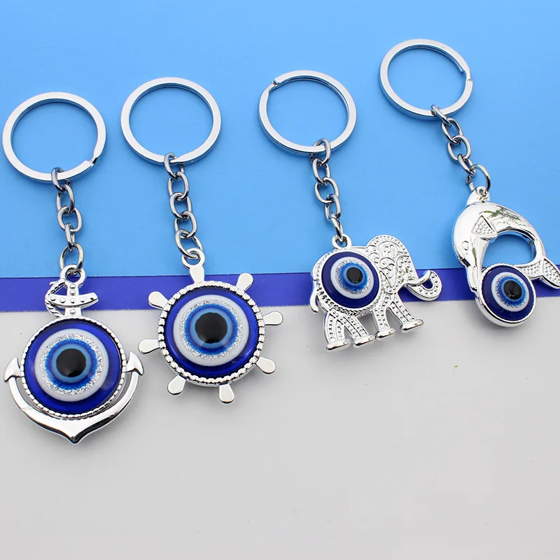 LuckyEyeKeychainCarKeyringBlueTurkishEvilEyeKeyChainfor