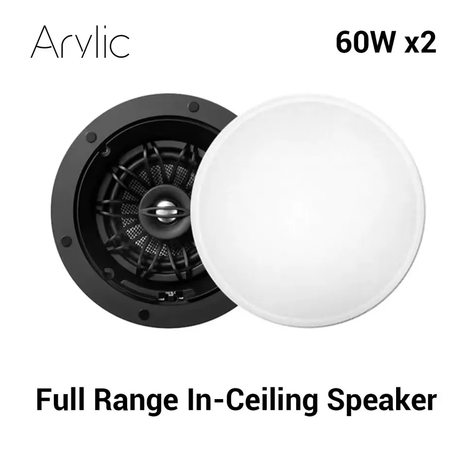 Home Speakers RK525 2-way 60W full-range 5.25-inch in-ceiling speaker with rotatable woofer and tweeter, PA speaker