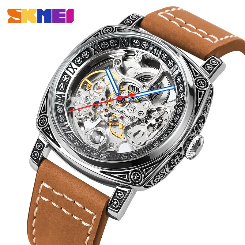 

Watches Men Bussiness Style Mechanical Wristwatch Stainless Steel Automatic Watch for Men Reloj Hombre SKMEI Relogio Masculino