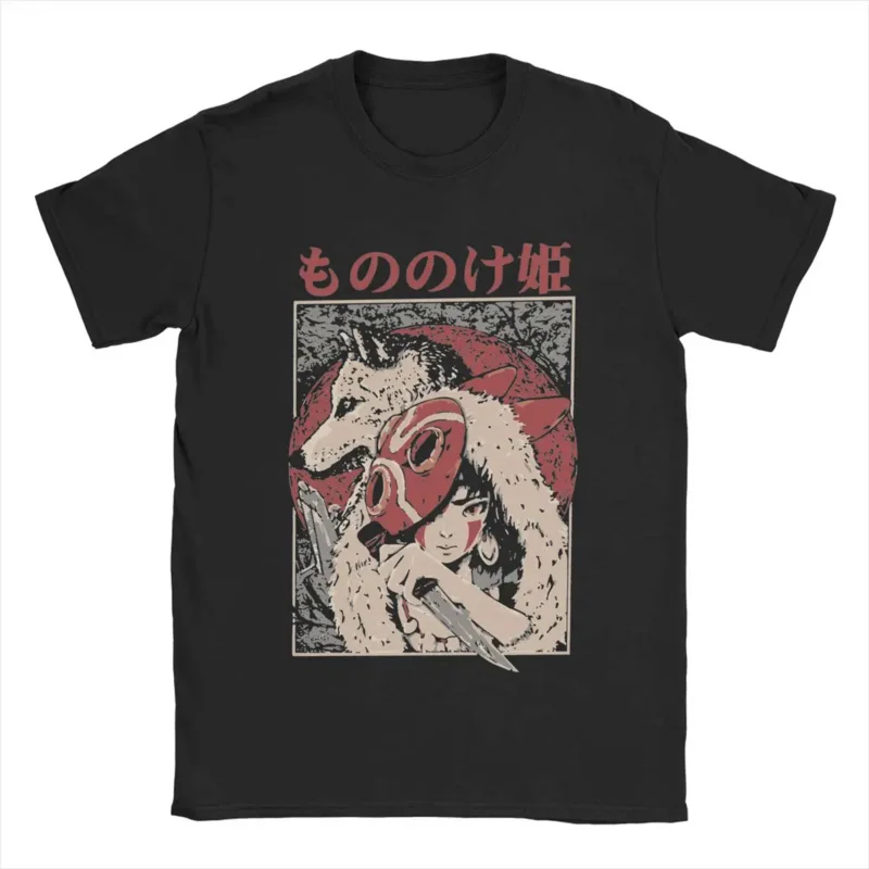 

Casual Princess IME T-shirts for men crewneck 100% cotton t shirt mononokes anime short sleeve tees printed clothes