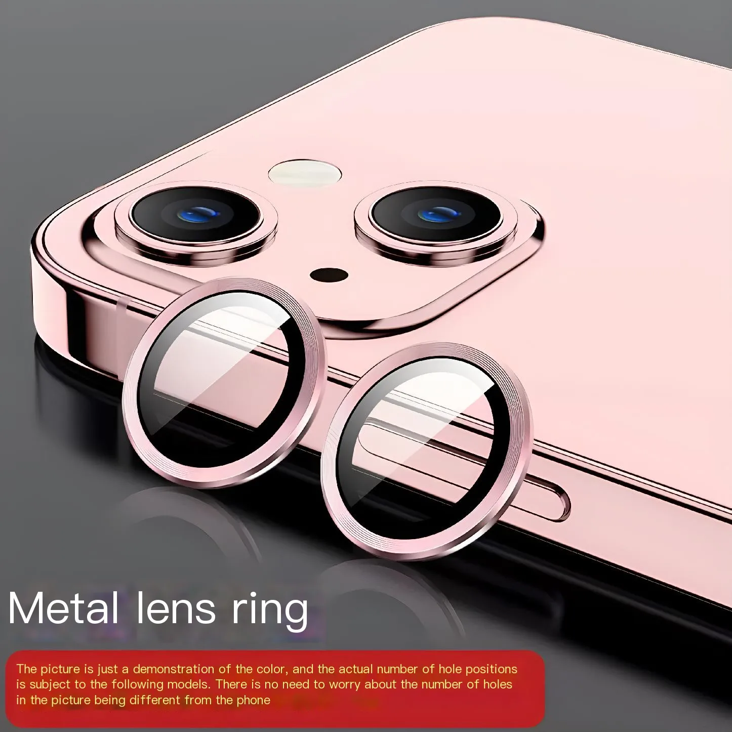 واقي الكاميرا حلقة معدنية لهاتف iPhone ، iPhone 14 Pro Max ، زجاج مقسى ، غطاء العدسة الخلفية ، iPhone 13 Pro Plus ، iPhone 15 غطاء واقي