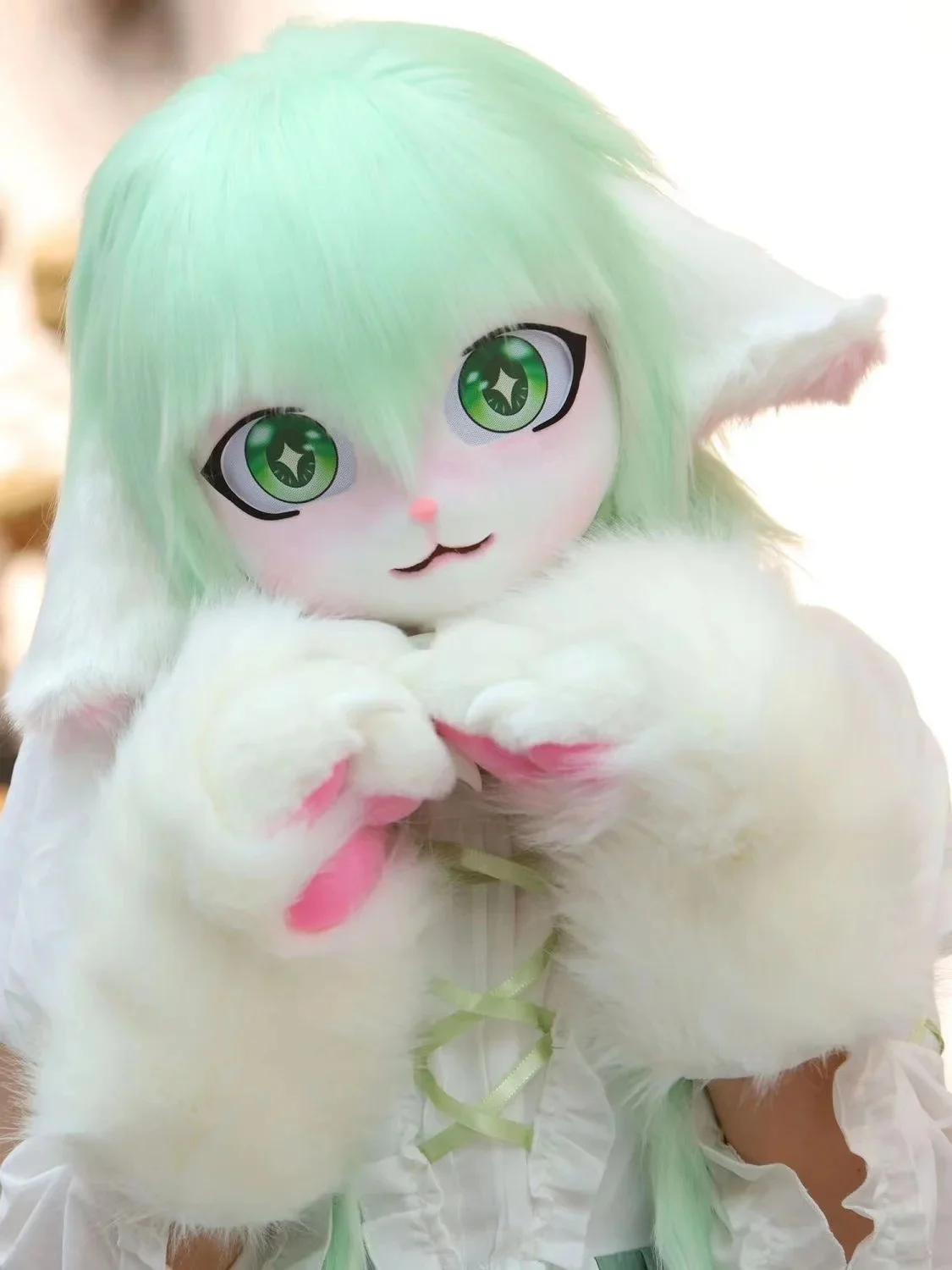 Cute Fursuit Kigurumi Headsets Furry Animal Cosplay Costumes Comiket Furries Rubbit Doll Cat Comiket Furries Doll costumes