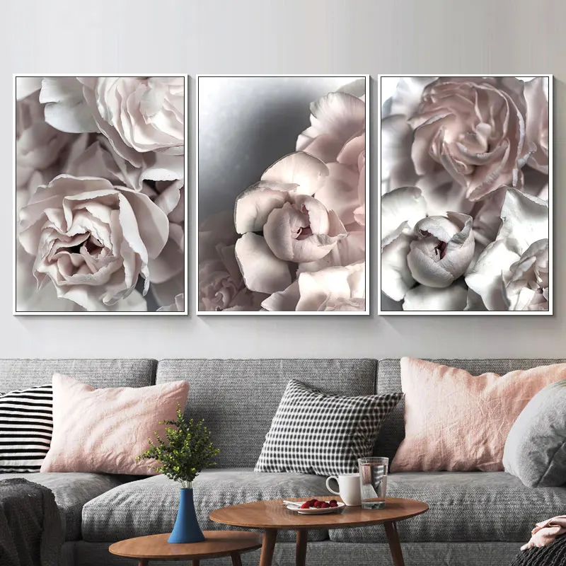 

Nordic Posters and Prints Pink Peony Flower Painting Modern Home Decoration Bedroom Living Room Canvas Wall Art Picture