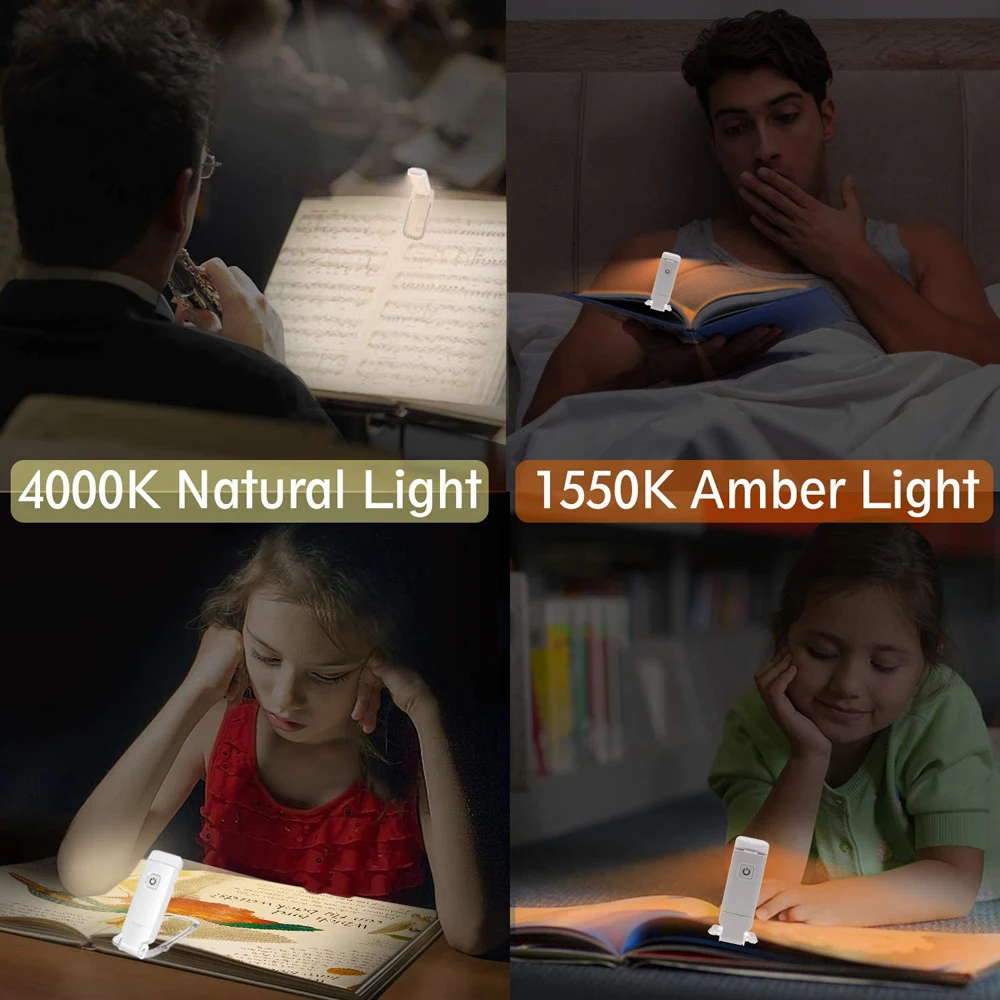 Mini Light Reading Clip Light LED Small Night USB Charging Adjustable Brightness Eye Protection Portable LED Light Desk Lamp Night Light LED Desk Lamp Mini Night Light Mini LED Light