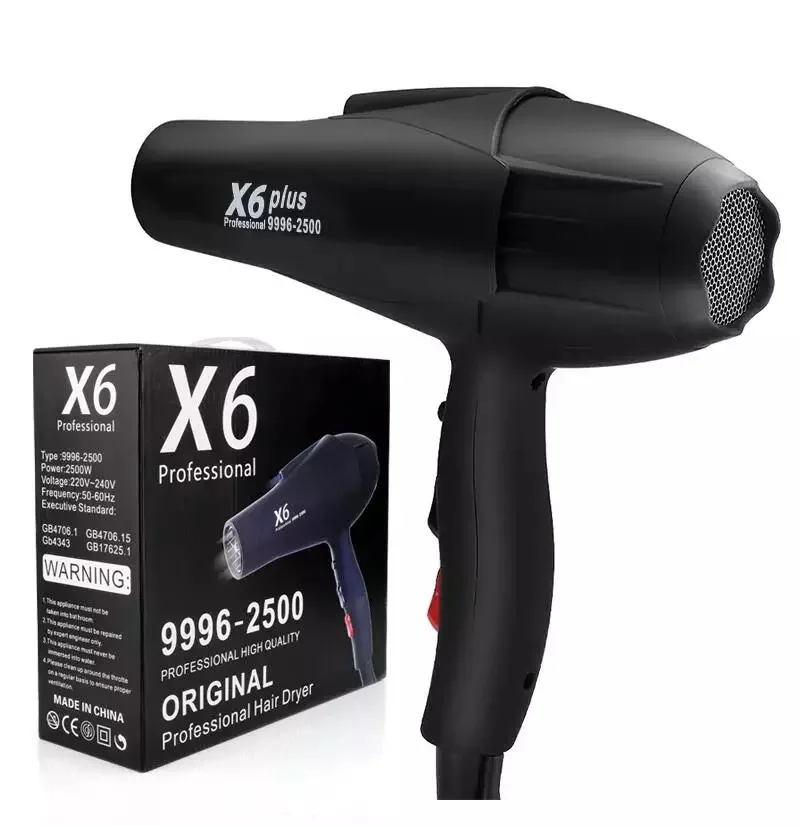 X5/X6 Plus Negative Ion Hair Dryer 2400W High Power Strong Wind Speed Drier Home Electric Hair Dryer