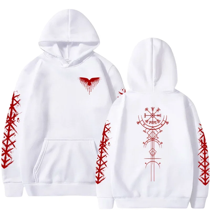 Men's Ancient Viking Rune Pattern Hoodie Sweatshirt