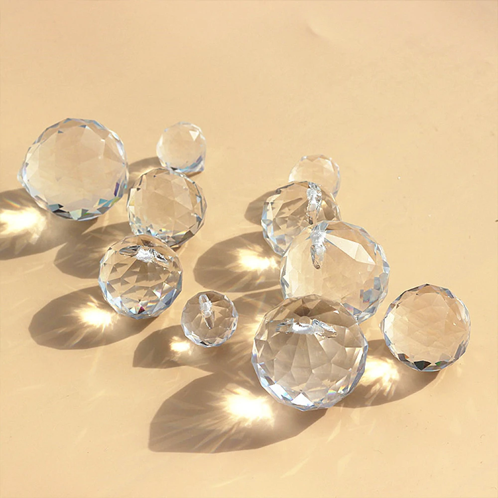 2pcs 15/20/30/40mm K9 Clear Crystal Chandelier Ball For Hanging Decoration Pendants Crystal Sun Catcher Chandelier Crystal Drops