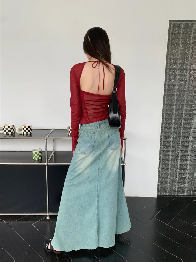 GORGLITTER Damestop met lange mouwen, elegante top, doorzichtige kanten bovenstuk, crop top, lange mouwen met kant, opstaande kraag, shirt, feestshirt, doorzichtige kanten top, zwart, L GORGLITTER Damestop met lange mouwen, elegante top, doorzichtige kanten bovenstuk, crop top, lange mouwen met kant, opstaande kraag, shirt, feestshirt, doorzichtige kanten top, zwart, L