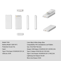OnePlus 100000mAh batterie externe charge Super rapide portable 4 In1 câbles intégrés batterie externe pour IPhone Samsung Xiaomi 2025 nouveau 6