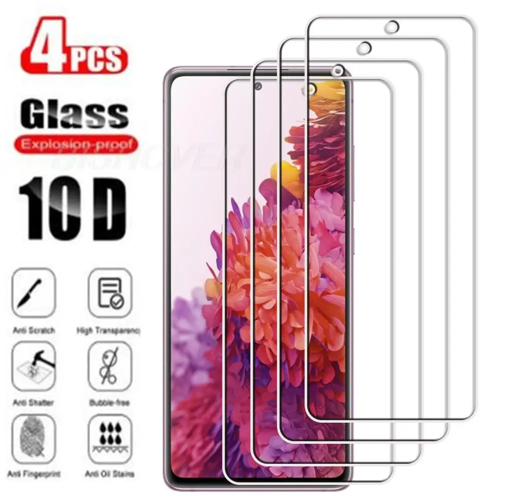 

4Pcs Tempered Glass For Samsung Galaxy S20 FE 5G 6.5" Fan Lite SM-G780F SM-G780F/DSM Screen Protector Protective Glass Film 9H