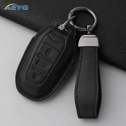 Premium Leather Car Key Case Cover Fob Holder Accessories (Black Set3)