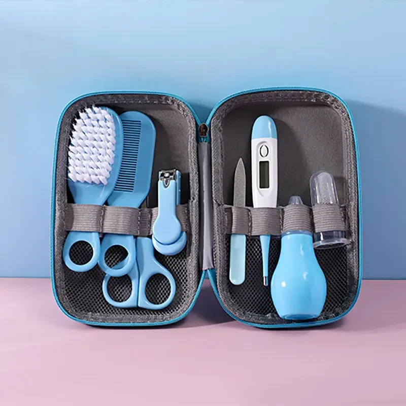 Nail Care Kit 1/8 pcs/Set Newborn Baby Kids Nail Hair Health Care Thermometer Grooming Brush Kit