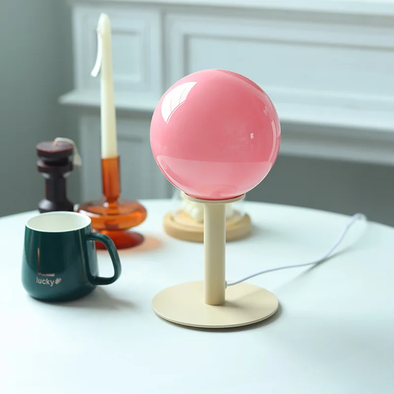 

Glass Table Lamp Creative Bedside Lamp Ornaments Cute Mushroom Table Lamp Dopamine Decorative Lamp Atmosphere lamp