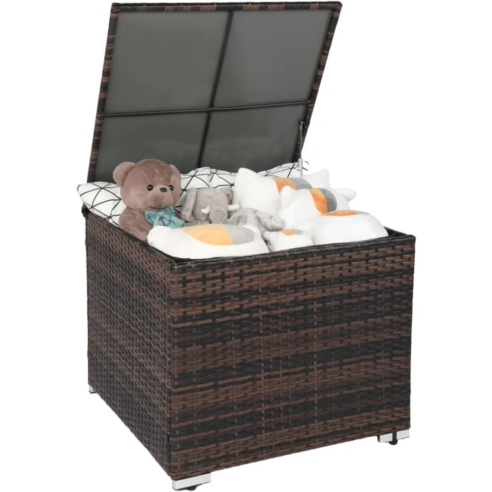 88 Gallon Outdoor Rattan Deck Box 1