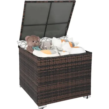 88 Gallon Outdoor Rattan Deck Box 1