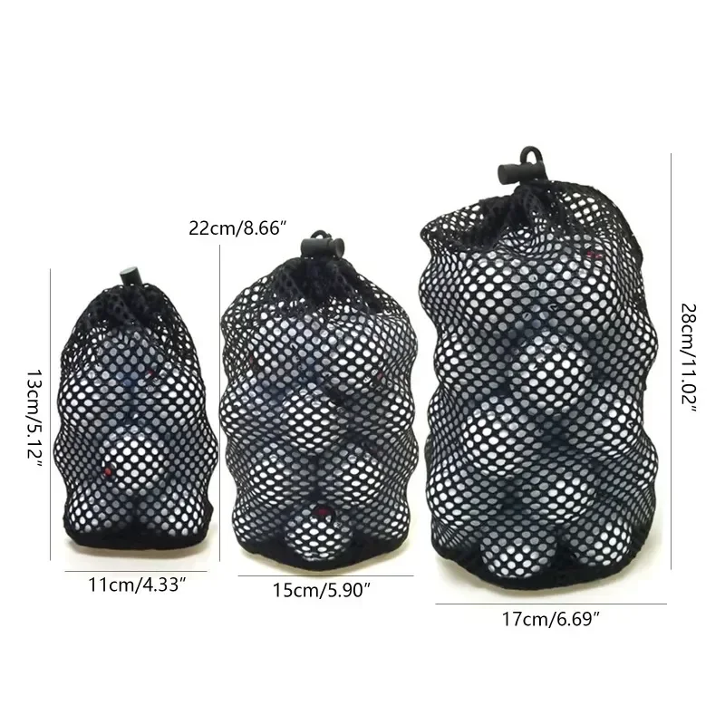 Golf Ball Organizer for 12/25/50 Balls Golf Ball Container Drawstring Nylon Mesh Bag Storage Supplies Sturdy and Durable golf ball organizer