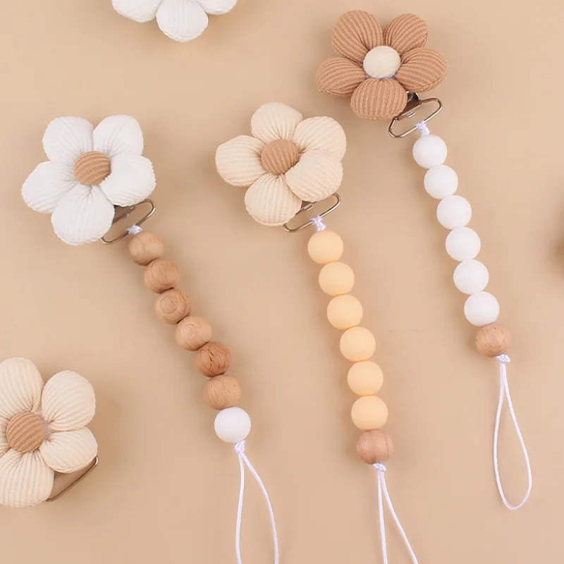 

Silicone Baby Pacifier Clips Cute Flower Pacifiers Chain Nipple Bracket Holder for Nipples Clip Toddler Toys Newborn Shower Gift