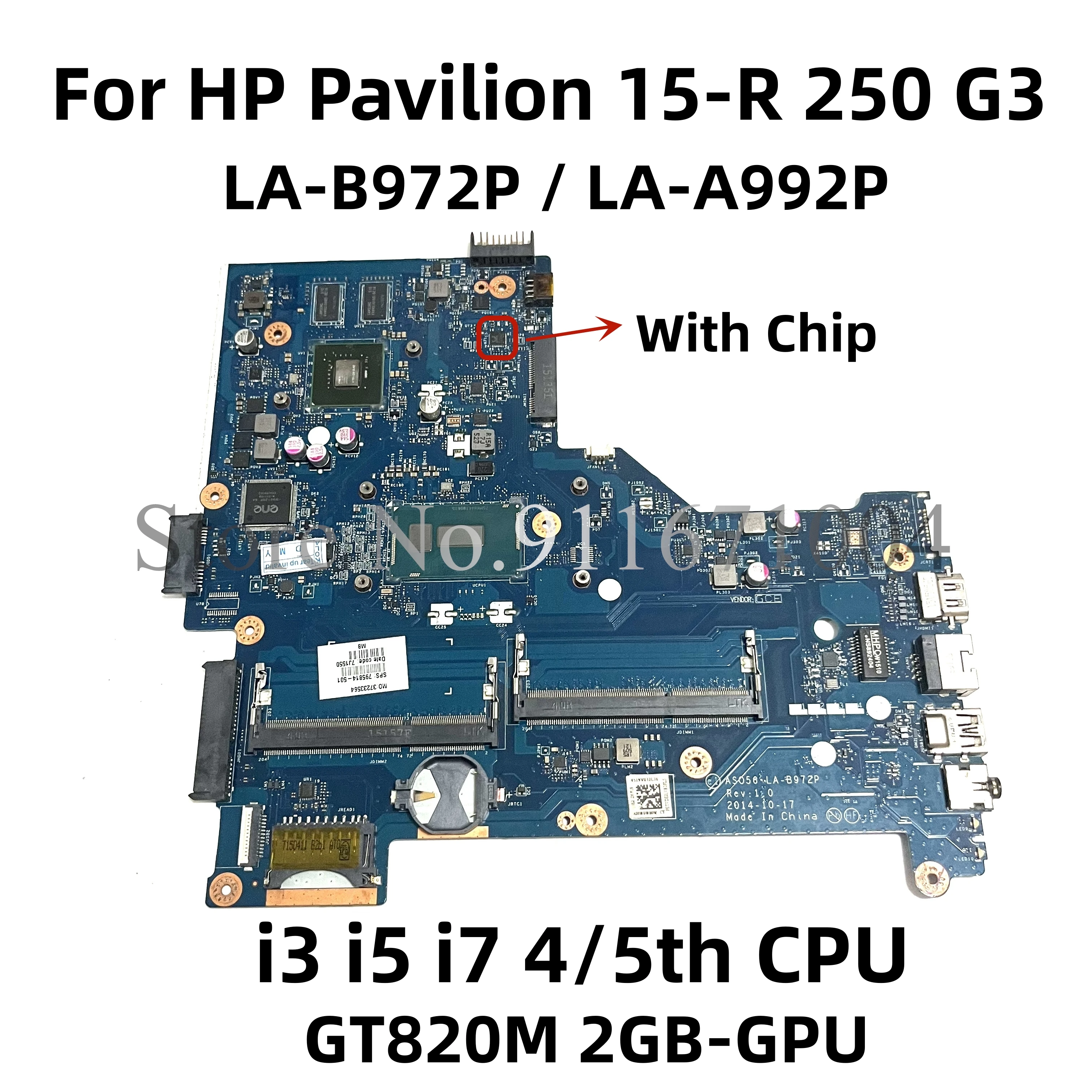ZS050 AS056 LA-B972P LA-A992P For HP Pavilion 15-R 250 G3 Laptop