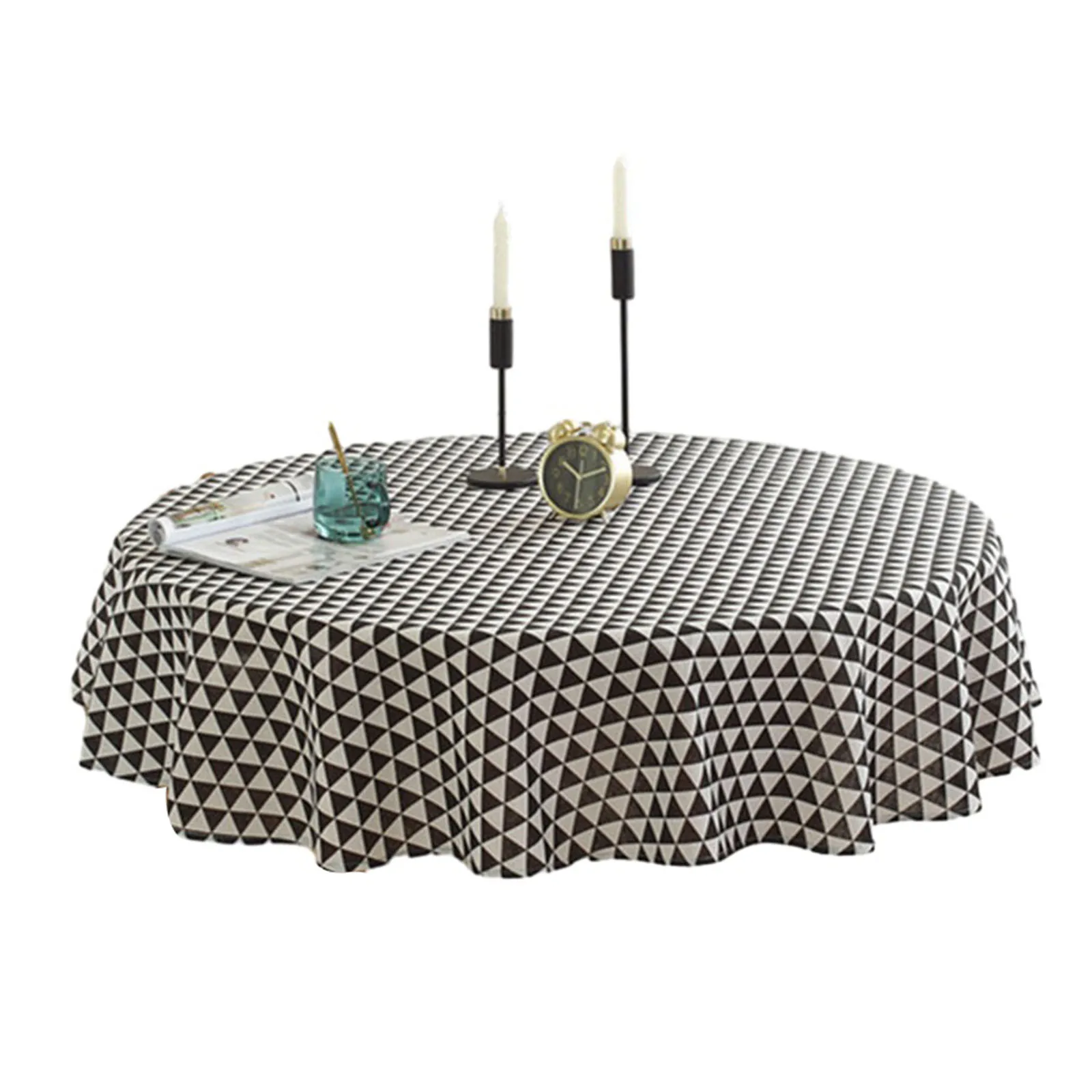 

Round Tablecloth Table Cover Flower Pattern Household Dining Table Cloth Party Wedding Tea Table Cover Outdoor Garden