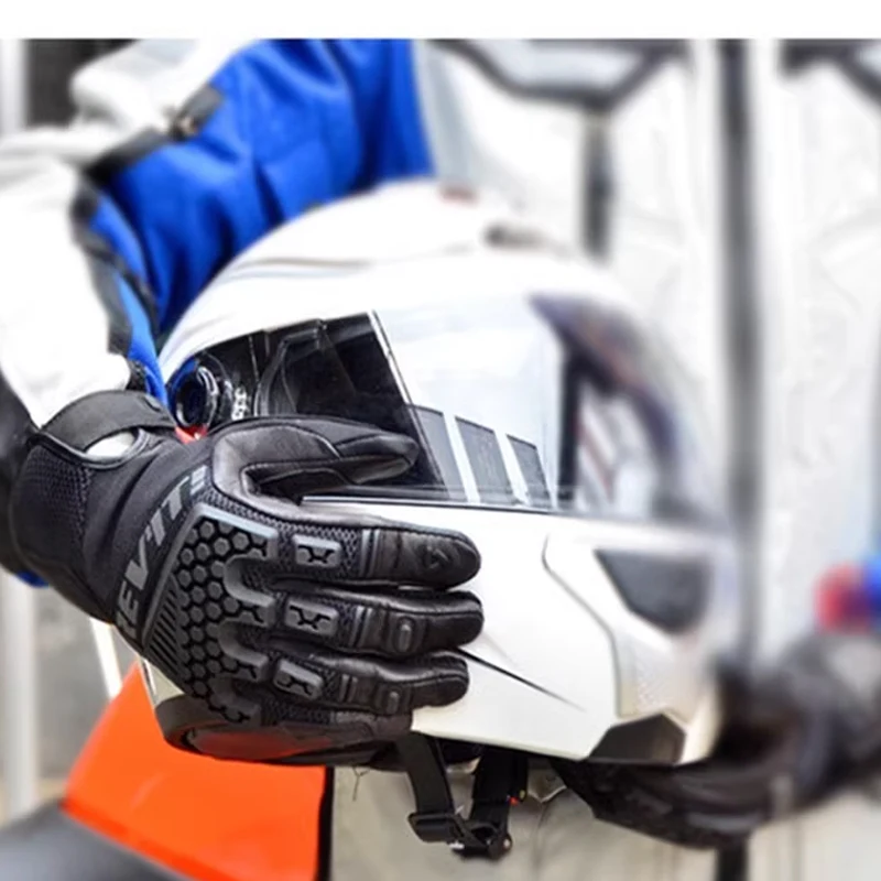 New REVIT Desert 3 PRO motorcycle riding gloves made of genuine leather, breathable, touch screen, and anti fall gloves 5