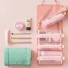 4 in 1 Cosmetic Bag For Women Zipper Mesh Separable Cosmetics Pouch Ladies Foldable Nylon Bag Rope Makeup Bag Kosmetyczka 4