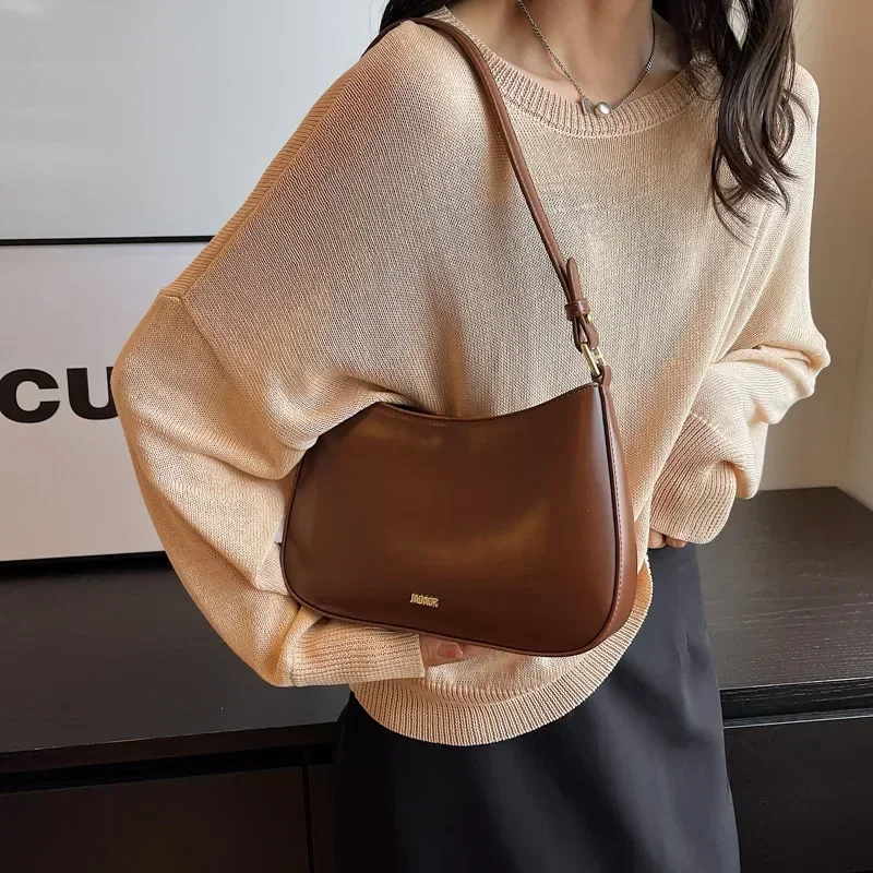 Red Underarm Shoulder Bags for Women 2024 New Texture Leather
