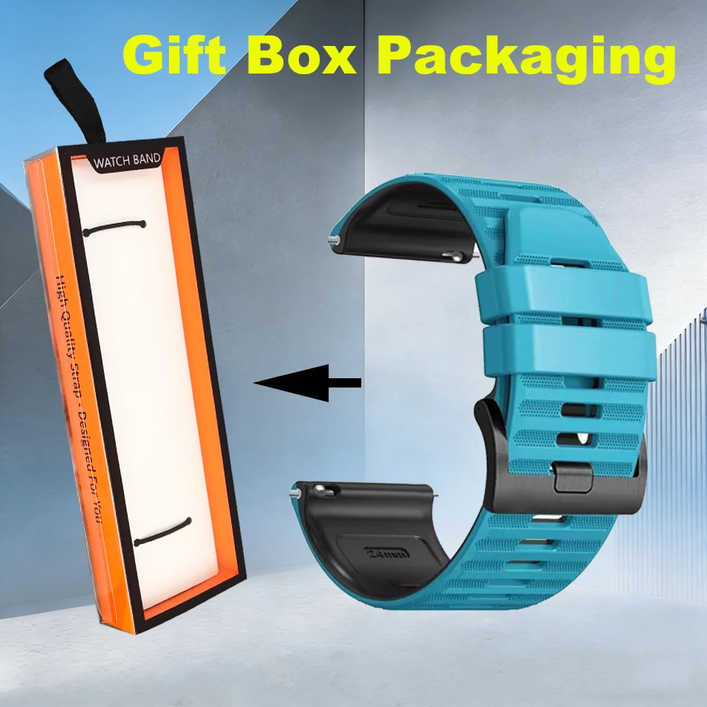 Silicone Watch Band Strap, 24mm - Durable Replacement Wristband