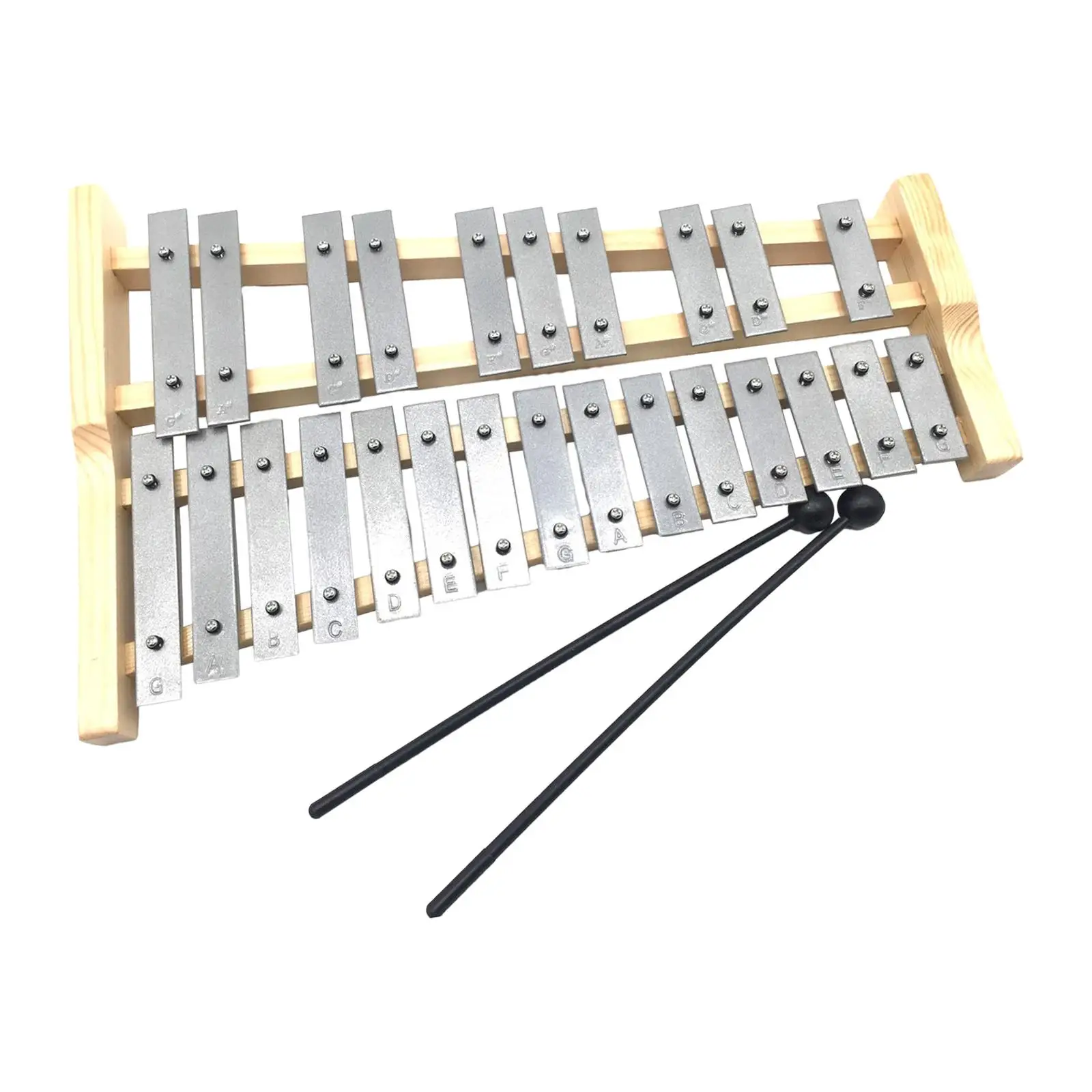 25 Key Glockenspiel Aluminum Xylophone Professional, Portable, Educational Percussion with Mallets
