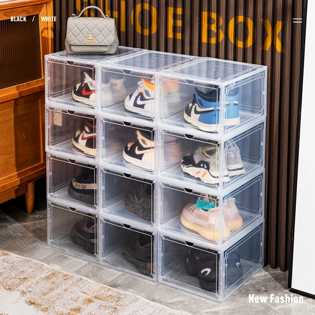 (20) Clear Shoe Storage Boxes Plastic Stackable Sneaker Holder Organizer w/  Lids