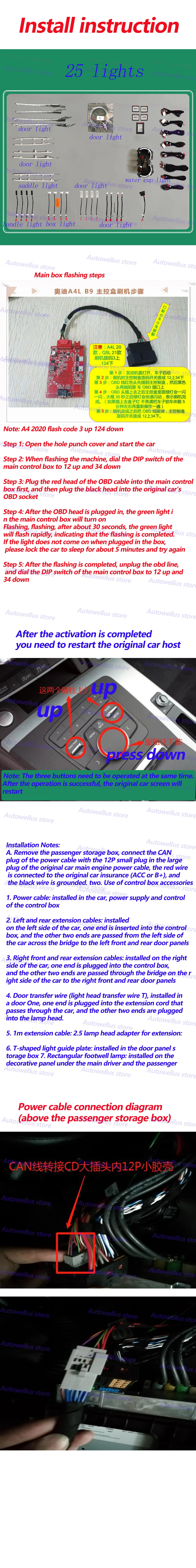 For Audi A4 B9 2017 2018 2019 2020 2021 32 Colors Interior Atmosphere