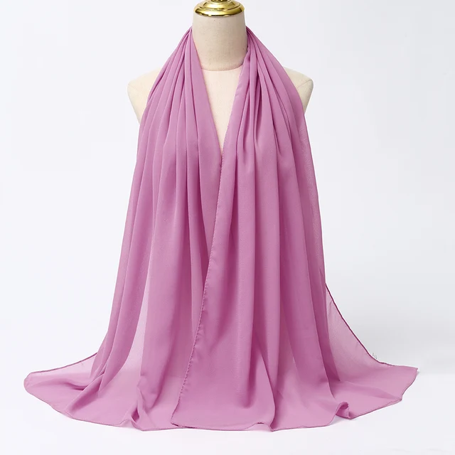 Foulard Hijab en mousseline de soie pour Femme, voile musulman ramadan ,hijab femme musulman,foulard musulmane pour femme, foulard mousseline en Jersey doux de haute qualité hijab islam voile femme musulman,70*180cm