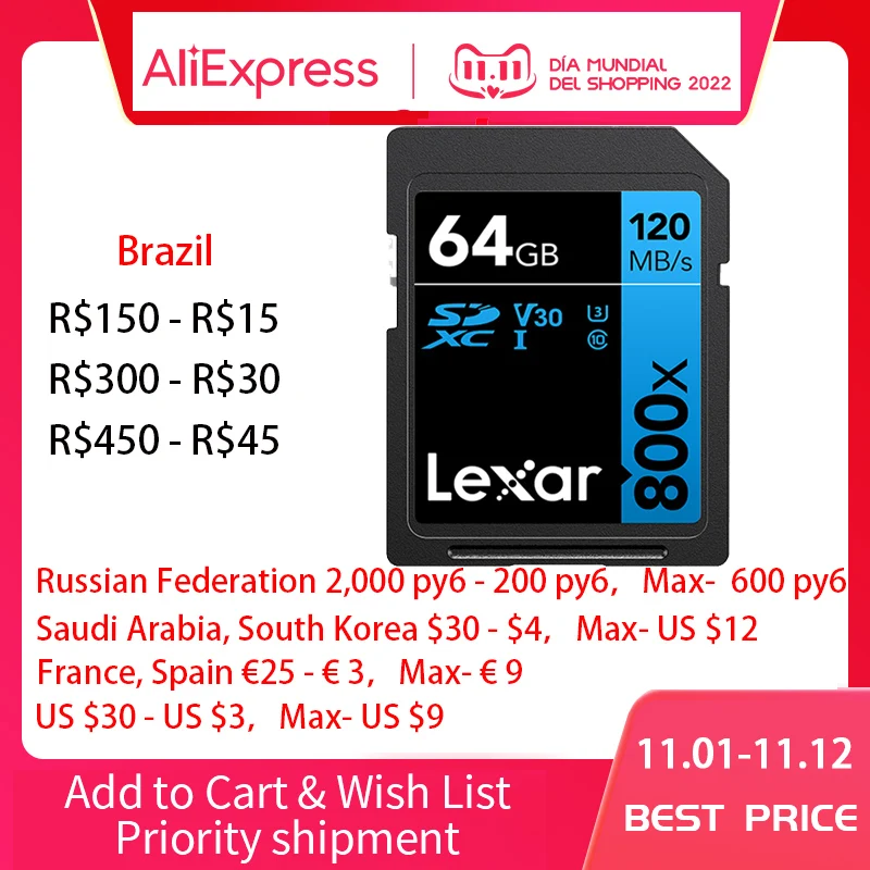 Lexar- 633x16G 64GB SD ī 32GB 128GB ÷ ī SDHC/SDXC U3 Ŭ 10 DSLR HD  ī޶, 256GB ޸ sd ī