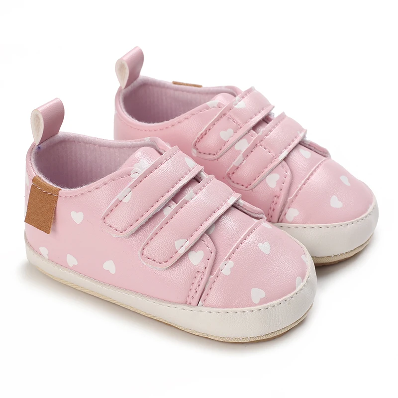 New Spring And Autumn Baby Non-slip Toddler Shoes Baby Heart Pattern Comfortable Solid Color Flat Sports Shoes baby shoes
