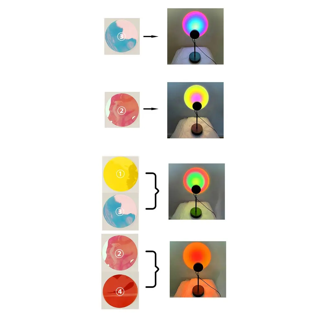일몰 프로젝터 램프 매력적인 RGB 분위기 빛 홈 커피 숍 배경 벽 장식 원격 제어 일몰 램프