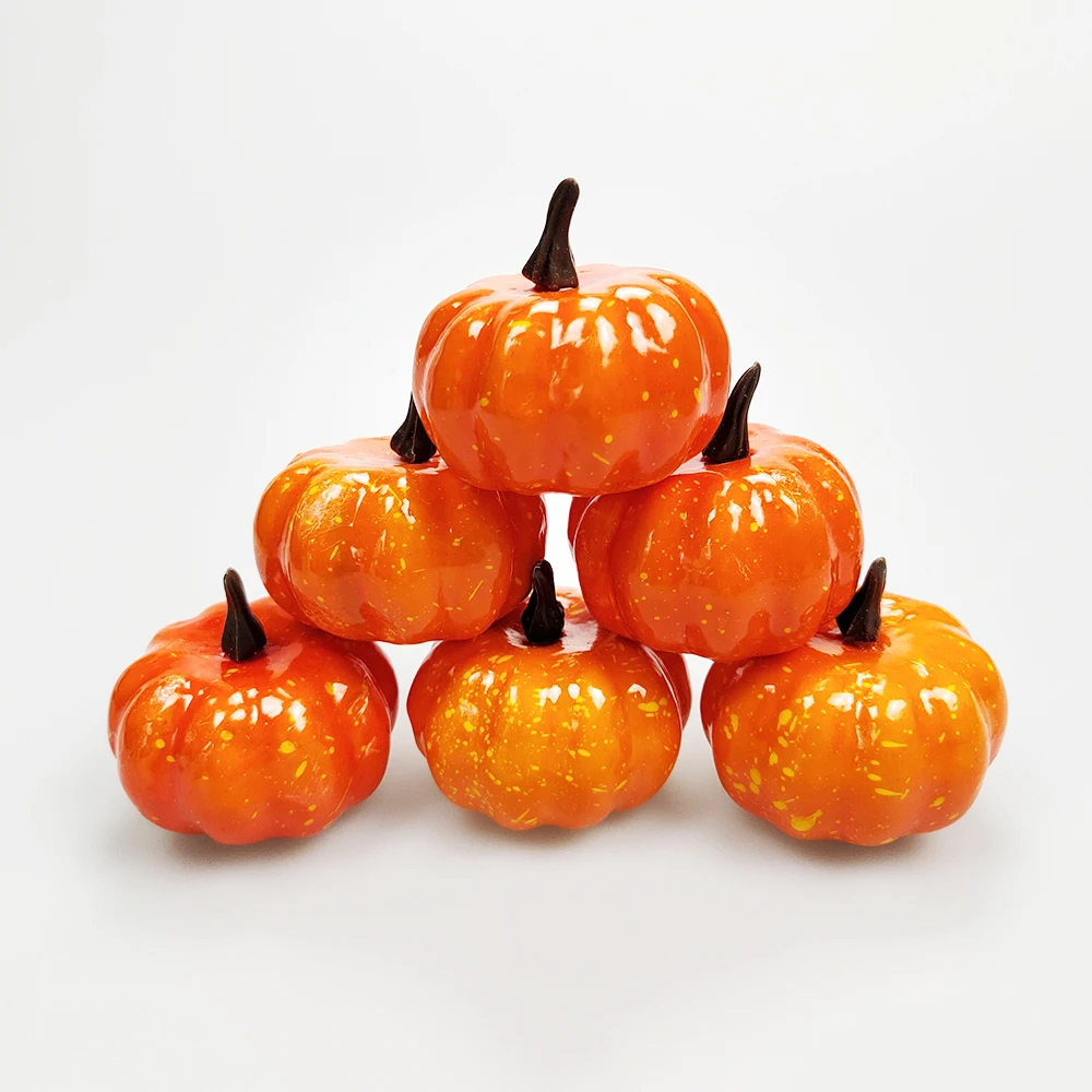artificial pumpkin decoration Halloween Artificial Pumpkin Decoration Foam Simulation Fake Mini Pumpkin Halloween Party Decoration for Home Diy Craft Supplies
