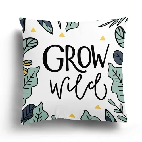 thumbnail image 1 of Funda de almohada para sofá con dibujos de niños, color gris y blanco, sencilla, para decoración del hogar y la sala de estar, 1 of 5