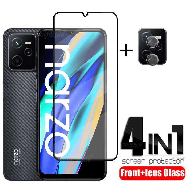 4 In 1 Per Realme Narzo 50A Prime Glass Per Oppo Realme Narzo 50A Prime Pellicola Salvaschermo Per Realme Narzo 50A Prime Lens Glass